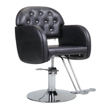 Cargar imagen en el visor de la galería, JIRTEMOT Hydraulic Salon Styling Chair Barber Chair, with Crystal Tufted Backrest, Black