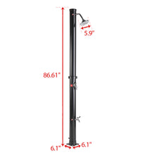 Cargar imagen en el visor de la galería, JIRTEMOT 7.2ft 5.3 Gallon Solar Heated Shower w/Shower Head for Outdoor Backyard Poolside Beach Pool Spa, Black