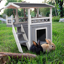 Cargar imagen en el visor de la galería, JIRTEMOT Wood Cat Dog House for Outdoor Use Weatherproof with Escape Door, Gray