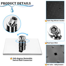 将图片加载到图库查看器,JIRTEMOT High Pressure Rain Shower Head 8'' Air Boost Waterfall Square Showerhead