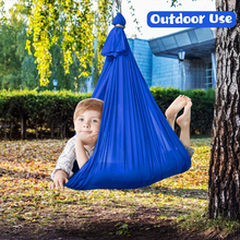 将图片加载到图库查看器,JIRTEMOT Therapy Swing for Kids Cuddle Hammock Sensory Swing for Children with Autism, ADHD, Aspergers, Blue