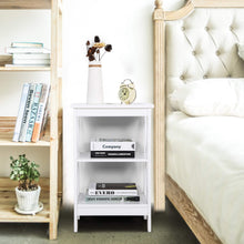 将图片加载到图库查看器,JIRTEMOT Set of 2 Wood Modern End Table 3-Tier Nightstand Side Table with Storage Shelf, White