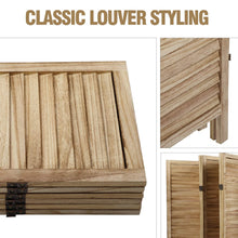 Cargar imagen en el visor de la galería, JIRTEMOT 6 Panel Wood Room Divider, 5.6FT Tall Freestanding Partition Wall Separator, Light Brown