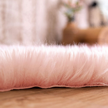 Cargar imagen en el visor de la galería, STAOLENE Ultra Soft Sheepskin Fluffy Shag Area Rugs for for Bedroom Living Room 3 x 5, Pink