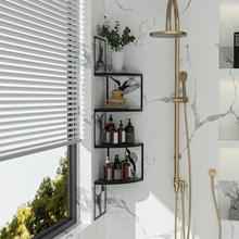 将图片加载到图库查看器,JIRTEMOT Metal Hummingbird Modern Floating Corner Shelves 4-Tier Wall Mounted Storage Corner Shelf, Black