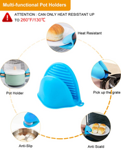 Cargar imagen en el visor de la galería, JIRTEMOT 6 PCS Set Silicone Oven Mitts and Pot Holders Sets Heat Resistant in Blue