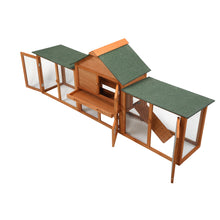 Cargar imagen en el visor de la galería, JIRTEMOT 83.9” x 33.6” 2-Tier Wood Rabbit Chicken Hutch with Run, Elevated Retreat, Ramp, Brown
