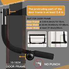 Cargar imagen en el visor de la galería, JIRTEMOT Portable Strength Training Pull up Bar Doorway Gym Bar with Wrist Band in Black