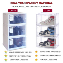 将图片加载到图库查看器,Clear Shoe Box, Set of 3 Stackable Plastic Sneaker Box Container