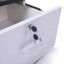 将图片加载到图库查看器,JIRTEMOT Modern Wood Wall-Mounted Salon Station Barber Cabinet with 2 Drawer, 5 Dryer Holders, Black+White