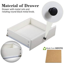 Cargar imagen en el visor de la galería, JIRTEMOT Set of 2 Square Wood End Table with 1 Drawer, 2-Tier Storage Shelf, Painted in White