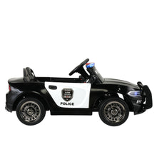 Cargar imagen en el visor de la galería, JIRTEMOT 12V Electric Ride on Police Car With Remote Control, MP3, Horn, USB, Car Keys, Black
