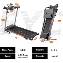 将图片加载到图库查看器,JIRTEMOT 2.5HP Treadmill, With Bluetooth Remote Control and LED Display Desk, W/3 Incline, Maximum Weight 265lbs