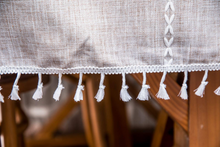 将图片加载到图库查看器,HILHORA Stripe Tassel Anti-Fading Tablecloth for Kitchen Dining Room Party Home Farmhouse(Coffee, Rectangle/Oblong, 55"x86", 6-8 Seats)