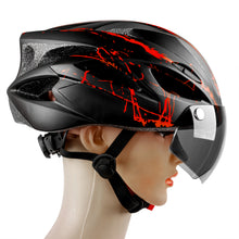 Cargar imagen en el visor de la galería, JIRTEMOT Mountain Bike Helmet Motorcycling Helmet with Back Visor UV Protection Red
