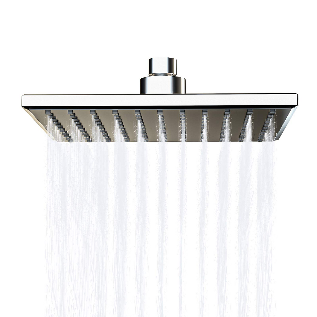 JIRTEMOT High Pressure Rain Shower Head 8'' Air Boost Waterfall Square Showerhead