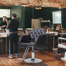 Cargar imagen en el visor de la galería, JIRTEMOT Hydraulic Salon Styling Chair Barber Chair, with Crystal Tufted Backrest, Black
