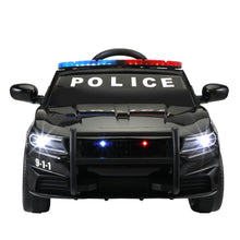 Cargar imagen en el visor de la galería, JIRTEMOT 12V Electric Ride on Police Car With Remote Control, MP3, Horn, USB, Car Keys, Black
