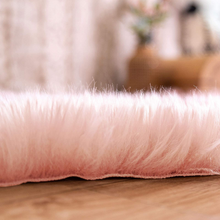 Cargar imagen en el visor de la galería, STAOLENE Ultra Soft Sheepskin Fluffy Shag Area Rugs for for Bedroom Living Room 3 x 5, Pink
