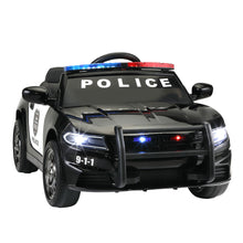 Cargar imagen en el visor de la galería, JIRTEMOT 12V Electric Ride on Police Car With Remote Control, MP3, Horn, USB, Car Keys, Black
