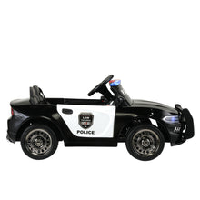 Cargar imagen en el visor de la galería, JIRTEMOT 12V Electric Ride on Police Car With Remote Control, MP3, Horn, USB, Car Keys, Black
