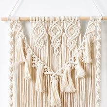 将图片加载到图库查看器，JIRTEMOT Macramé Wall Hanging Shelf for Plant, Hand-made Boho Decorative 1 Floating Shelf, White
