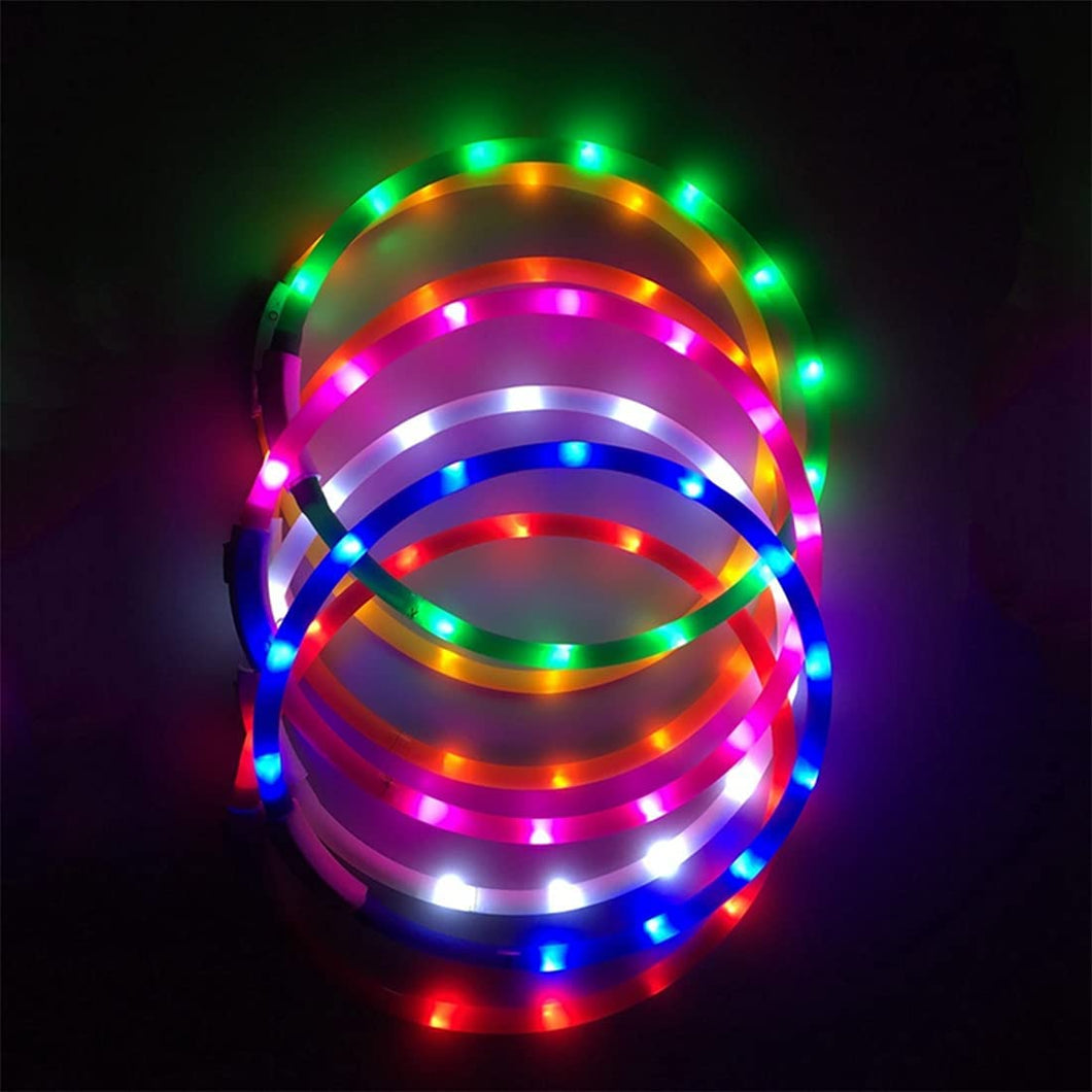 A.FATI Adjustable LED USB Rechargeable Glowing Pet Collar